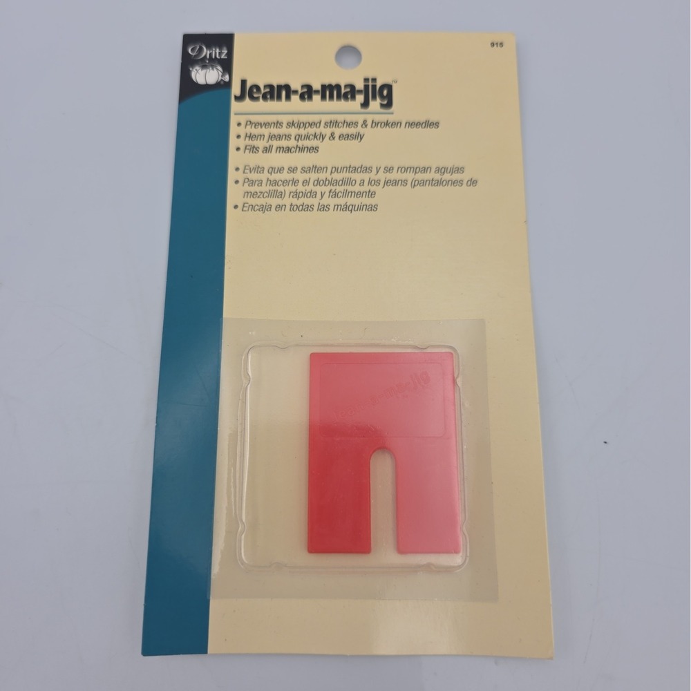 Dritz Jean-A-Ma-Jig Sewing Tool for Hemming Jeans, Etc. Fits All Machines NIP